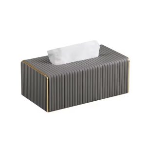 Pu Leather Unique Design Tissue Box Cover (11x15x25)cm - Image 1
