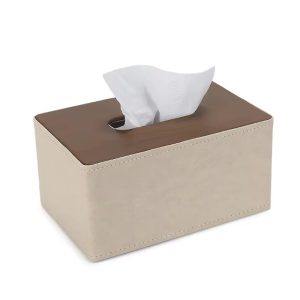 Pu Leather Unique Design Tissue Box Cover (9.5x13.5x21.5)cm - Image 1