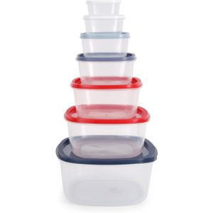 7-Pieces Food Storage Containers with Lids, Easy-Find Nesting Plastic Containers - Image 7