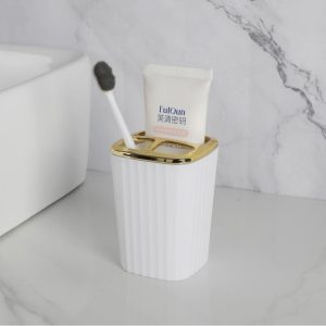 Luxurious 6-Pieces Bathroom Accessories Set With Gold Accents - Image 7
