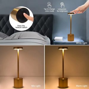 Rechargeable Touch Metal LED Table Lamp - Image 2