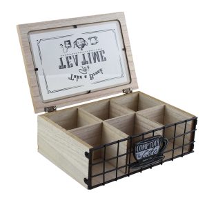 Bamboo 6-Section Tea Box With Glass Lid - Image 2