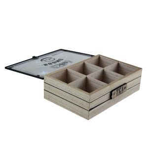 Bamboo 6-Section Tea Box With Glass Lid - Image 2