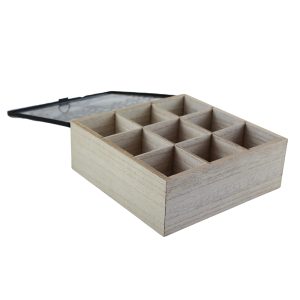 Bamboo 9-Section Tea Box With Glass Lid - Image 2