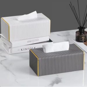 Pu Leather Unique Design Tissue Box Cover (11x15x25)cm - Image 5