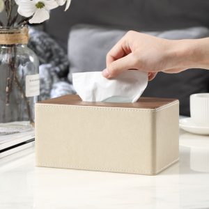 Pu Leather Unique Design Tissue Box Cover (9.5x13.5x21.5)cm - Image 2
