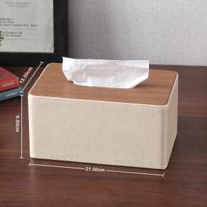 Pu Leather Unique Design Tissue Box Cover (9.5x13.5x21.5)cm - Image 4