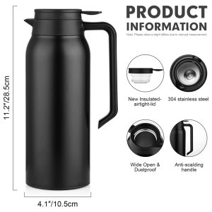Coffee Thermos Carafe, 1500ml Stainless Steel Double-Walled Thermal - Image 3