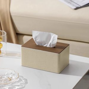 Pu Leather Unique Design Tissue Box Cover (9.5x13.5x21.5)cm - Image 3
