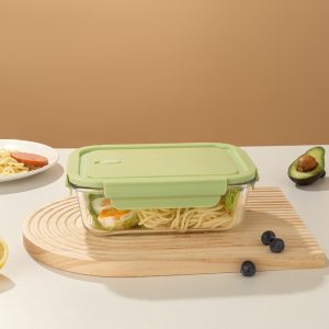 3-Pieces Rectangular Glass Food Storage Containers with Air Vent Lid 370/640/1040ml - Image 5