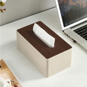 Pu Leather Unique Design Tissue Box Cover (9.5x13.5x21.5)cm - Image 5
