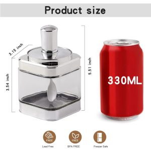 2-Pieces Transparent Glass Jar with Spoon - Image 4
