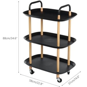 Movable Trolleys 3 Tier Rolling Cart Holds up to 30kg - Image 3