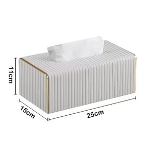 Pu Leather Unique Design Tissue Box Cover (11x15x25)cm - Image 4