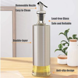 Heavy-duty Oil & Vinegar Glass with Stainless Steel Bottle - Image 2