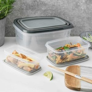 7-Pieces Food Storage Containers with Lids, Easy-Find Nesting Plastic Containers - Image 8