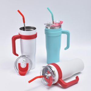 Double Wall 1200ml Vacuum Insulated Tumbler with Handle and Stainless Straw - Image 9