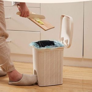 Trash Can Rattan Pedal Trash Can 8.5L/22L - Image 5