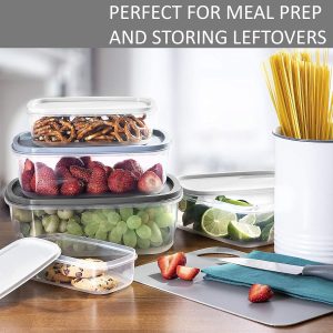 7-Pieces Food Storage Containers with Lids, Easy-Find Nesting Plastic Containers - Image 5