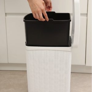 Trash Can Rattan Pedal Trash Can 8.5L/22L - Image 6