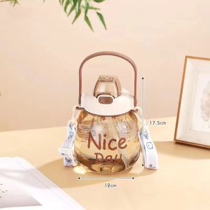 School Water Bottle with Straw & Strip 1100ml - Image 7