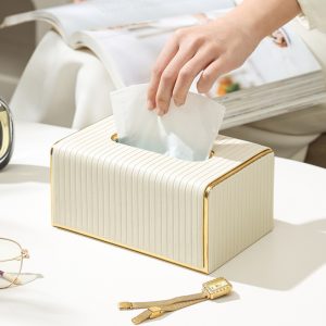 Pu Leather Unique Design Tissue Box Cover (10X14X21)CM - Image 3