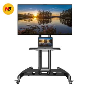 AB TV Cart Stand with Wheels for 32″-75″ TV’s AVA1500-60-1P - Image 1