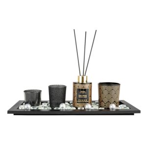Candle Tray Aroma Diffuser Set - Black - Image 2