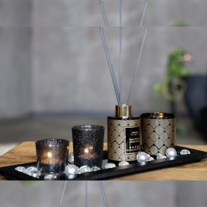 Candle Tray Aroma Diffuser Set - Black - Image 3