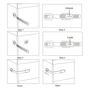 Momecare, Child Cabinet Straps Locks 2-Pcs, M031 - Image 8