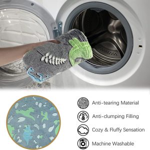 Dinosaur Glow in The Dark Blanket for Kids - Grey 150cm x 200cm - Image 4