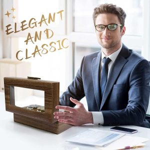 3-Slots Wood Grain PU Leather Watch Box Organizer - Image 6