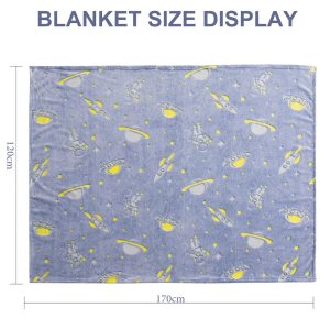 Astronaut Glow in The Dark Blanket for Kids - Blue 150cm x 200cm - Image 12