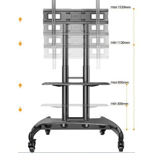 AB TV Cart Stand with Wheels for 32″-75″ TV’s AVA1500-60-1P - Image 6