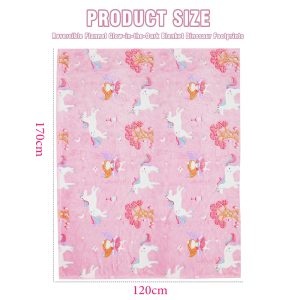 Unicorn Glow in The Dark Blanket for Kids - Pink 120cm x 170cm - Image 5