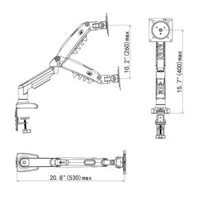 NB 2-in-1 Single desk arm mount for laptop 10″-17″ or 17″ – 30″ monitor S380 - Image 10