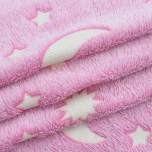 Star Moon Glow in The Dark Blanket for Kids - Pink 150cm x 200cm - Image 10