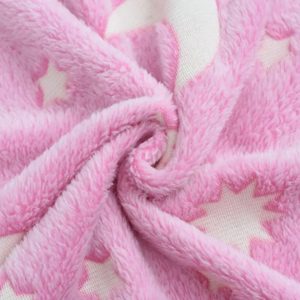Star Moon Glow in The Dark Blanket for Kids - Pink 150cm x 200cm - Image 9