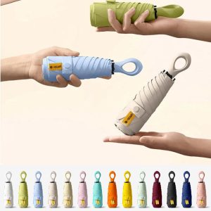 RST Ring Handle Mini folding Capsule umbrella anti UPF 50 UV Protection #5343
