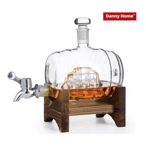 Danny Home Glass Liquor Barrel Dispenser 1000ml - Image 1