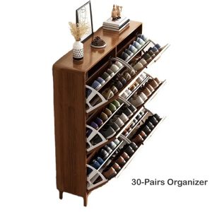 Shoe Cabinet with 3 Folding Drawers - 30 Pair - Image 3