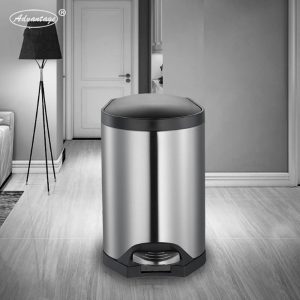 Heavy Duty Rectangular Stainless Steel Trash Can With Lid & Pedal 20/30/40-Liter - Image 3