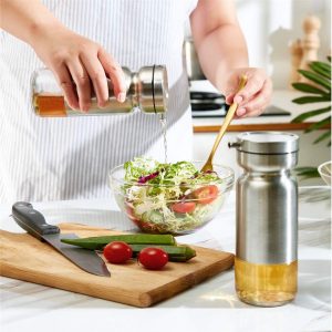 2-Pieces Stainless Steel Vinegar & Olive Oil Dispenser With Stand - Image 3