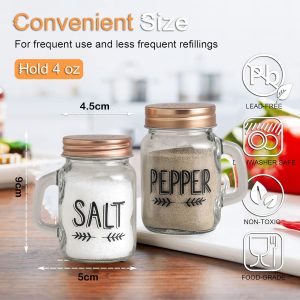 2-Pieces 120ml Clear Glass Salt and Pepper Shakers Set - Image 3