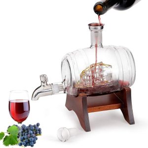 Danny Home Glass Liquor Barrel Dispenser 1000ml - Image 2