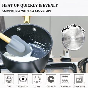 Danny Home Black Non-Stick Saucepan Induction 16/18/20 cm - Image 3