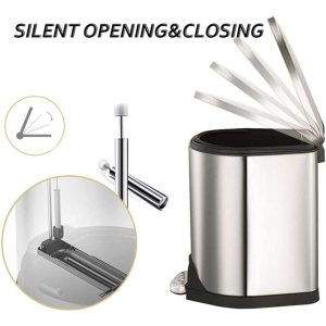 Heavy Duty Rectangular Stainless Steel Trash Can With Lid & Pedal 20/30/40-Liter - Image 5