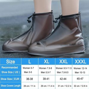 1-Pair Rainy Day Waterproof Shoes Cover Reusable Anti-Slip - Image 11