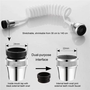 Removable 360° Faucet Extender Long Kitchen Tap Extender Pull Out - Image 3