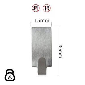 6-Pieces No Drill Stainless Steel Self Adhesive Hooks 1006-2 - Image 4